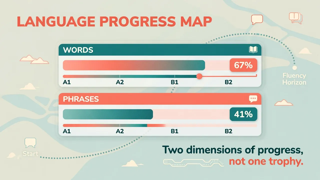 Карта: шар слів і шар фраз на одному шляху рівня