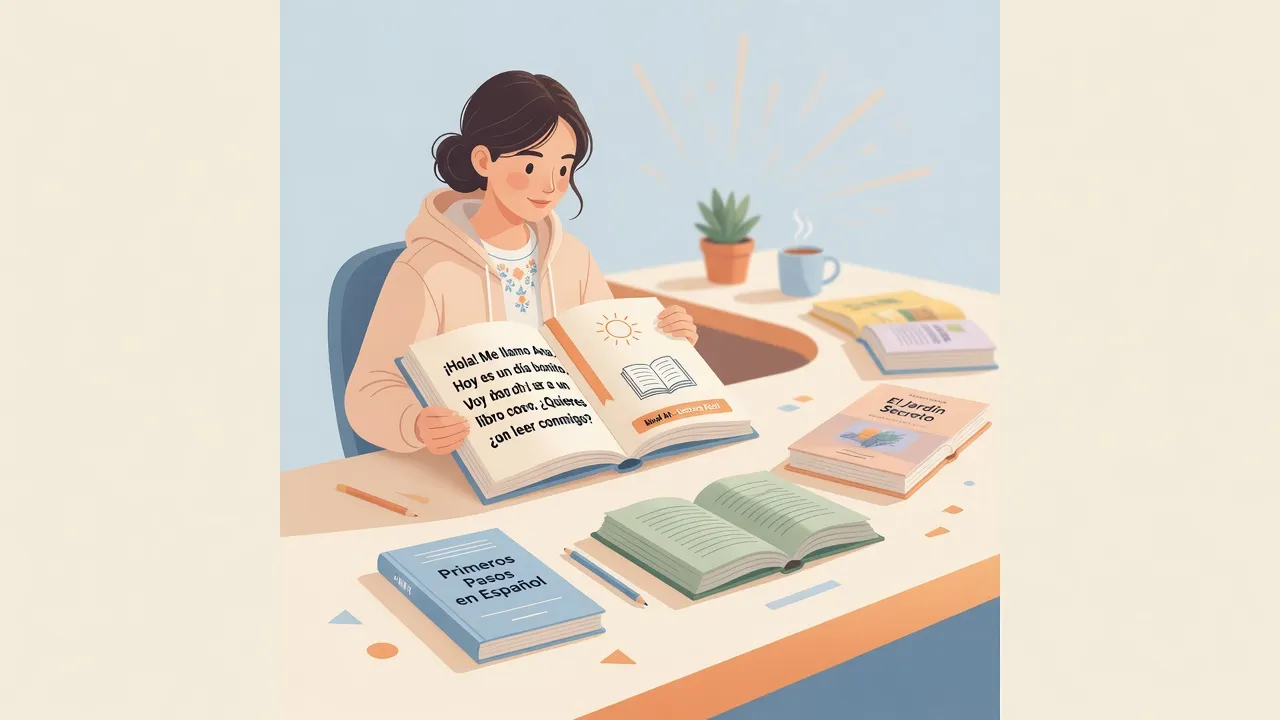 Відкрита легка іспанська книга й короткі graded-тексти на старті A1-B1