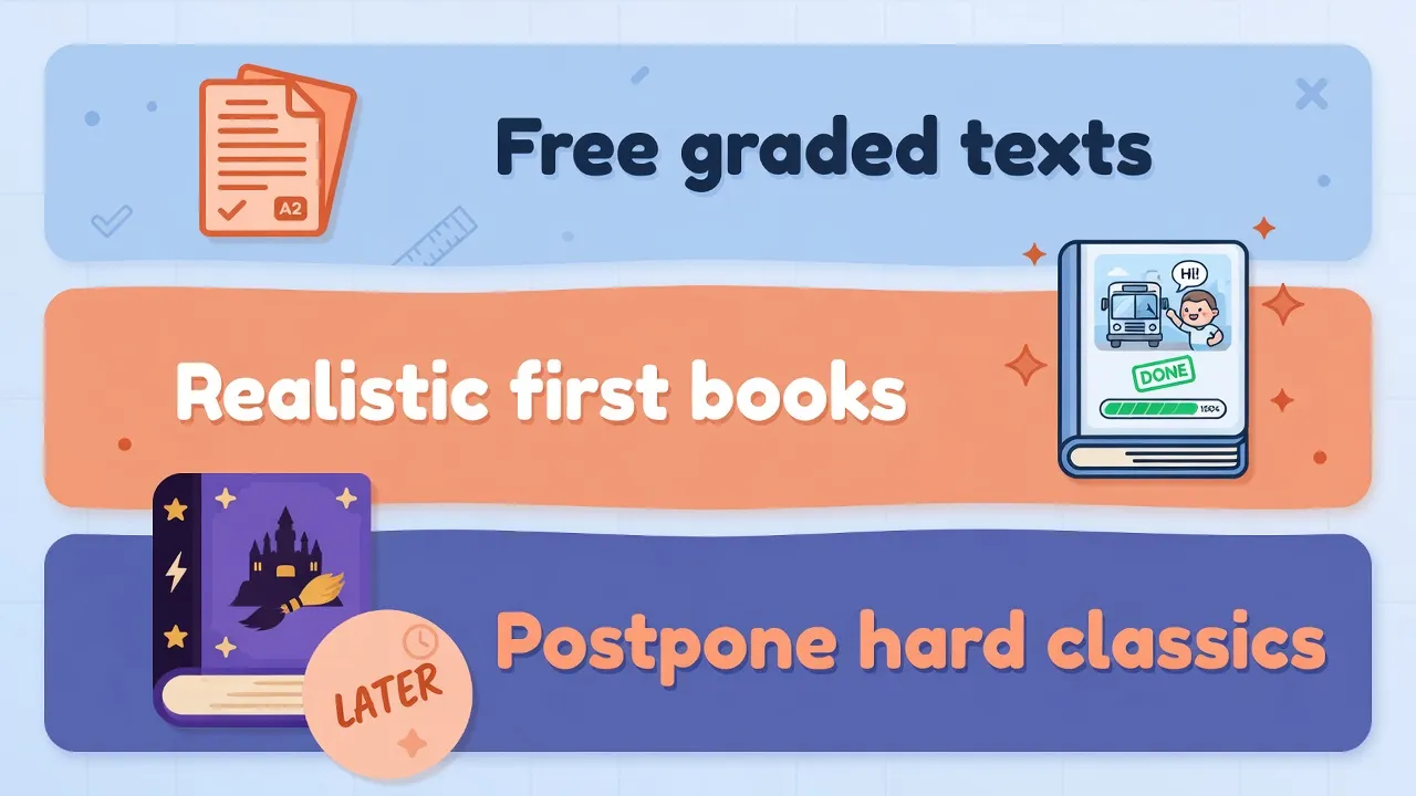 Три шари старту: free graded, реалістичні перші книги, важкі назви пізніше