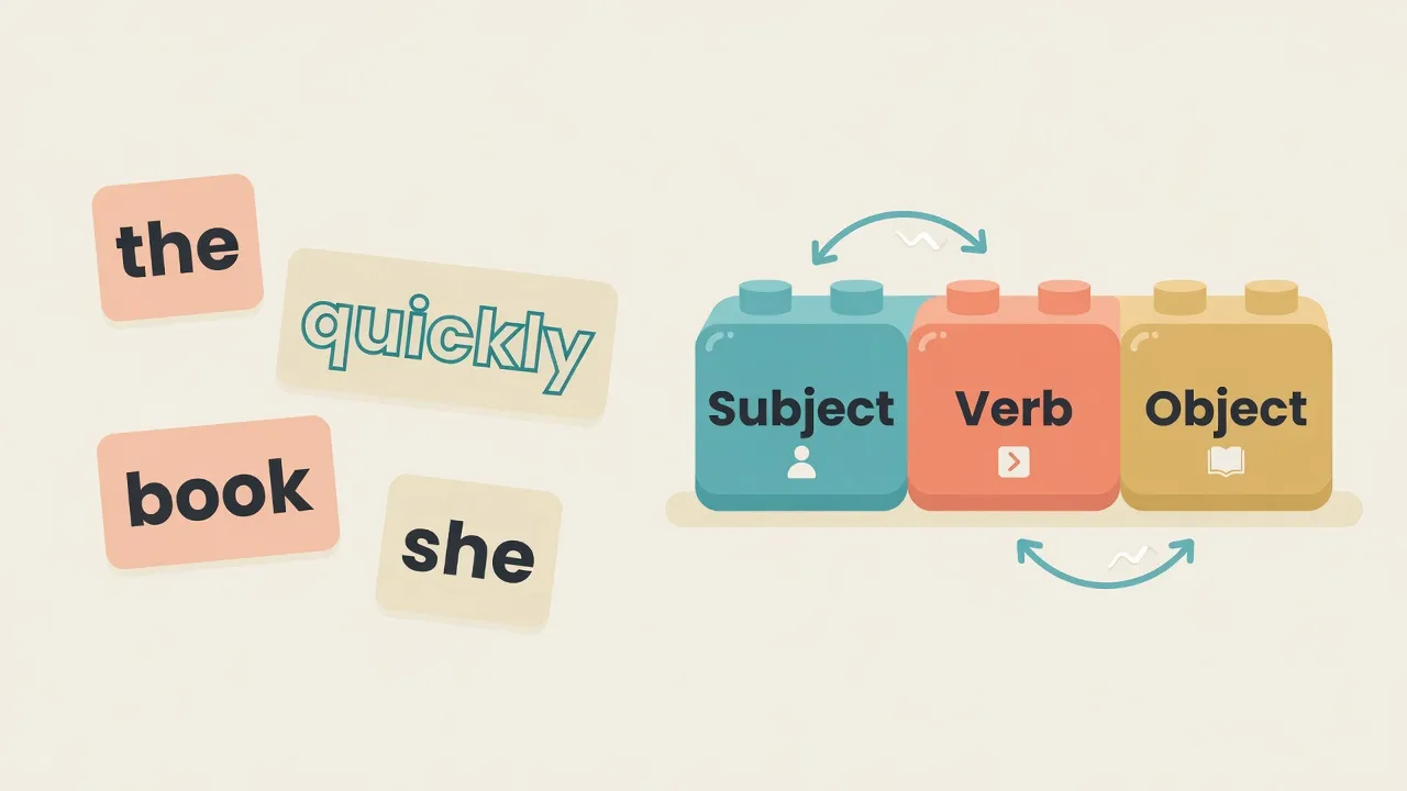 Англійські слова збираються у чіткі блоки Subject Verb Object