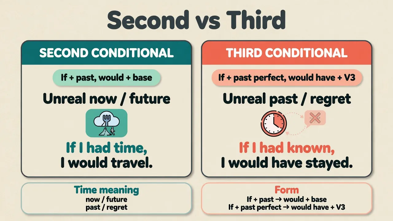 Порівняльна дошка Second vs Third: мрія зараз проти жалю про минуле