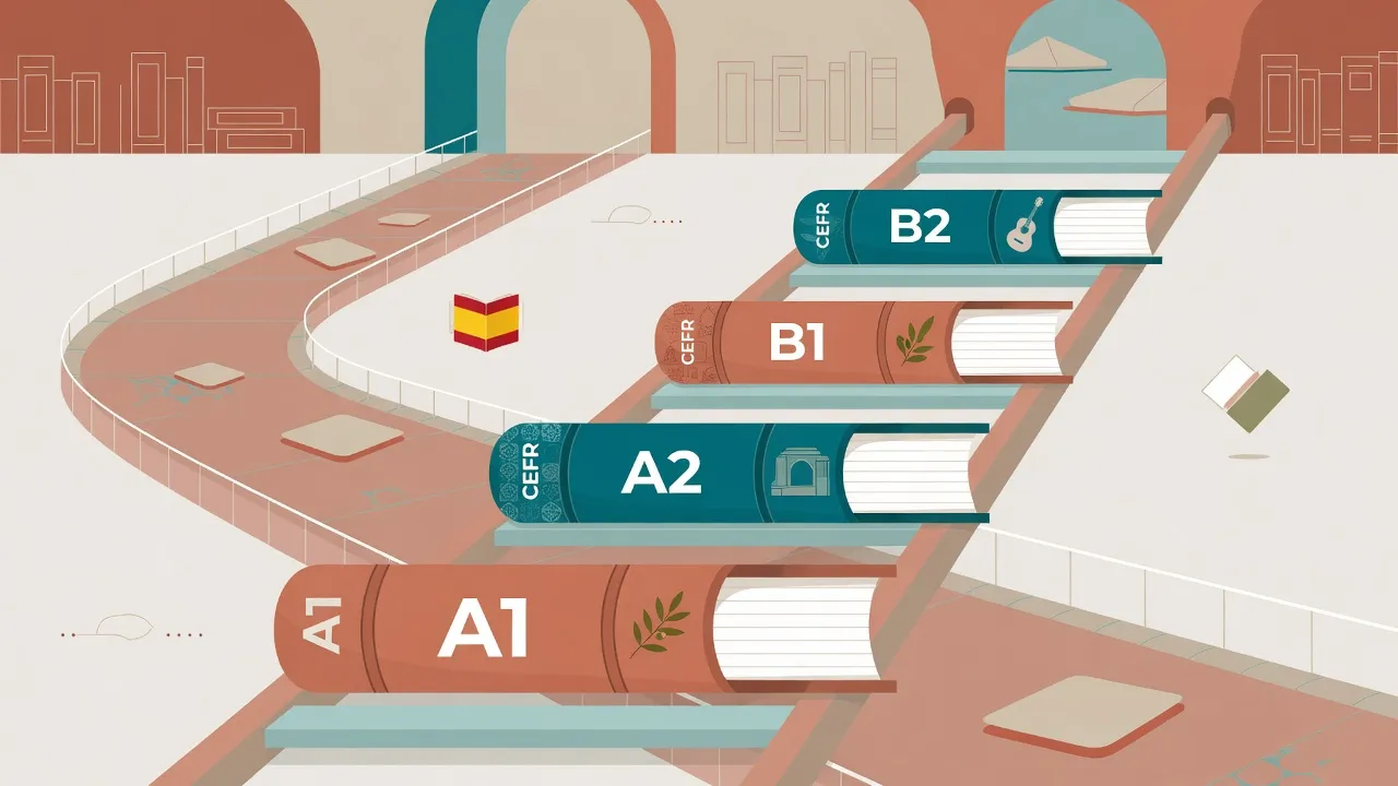 Обкладинка - graded-книги іспанською A1-B2 на теплій бібліотечній стежці