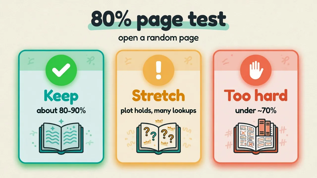 Тест сторінки 80%: зелений continue, жовтий stretch, червоний too hard