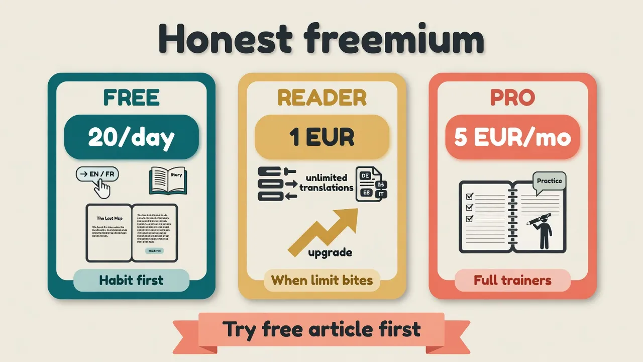 Чесні freemium-ліміти для graded reading у MovaReader