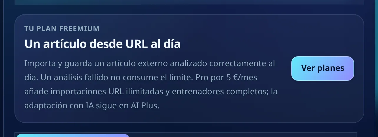 Panel Mis Archivos con la explicación de una importación de artículo al día
