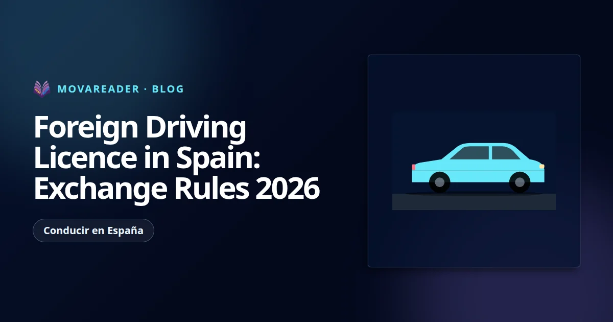 A car on a Spanish road, illustrating the switch from a foreign licence to a Spanish permiso de conducción