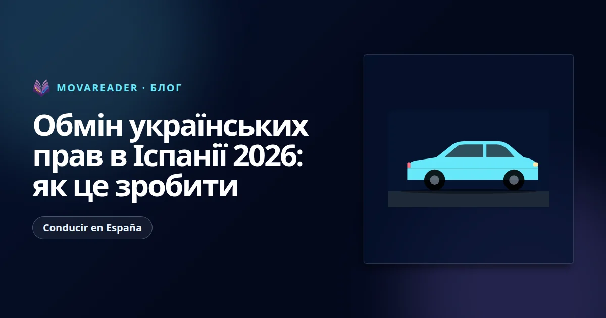 Легковий автомобіль на іспанській дорозі як символ переходу з українських прав на іспанський permiso de conducción