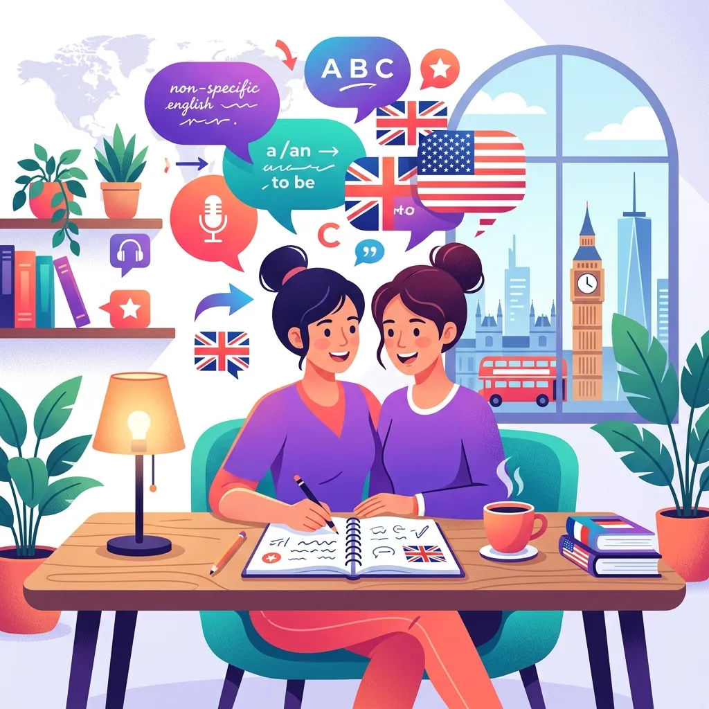 Personas estudiando inglés