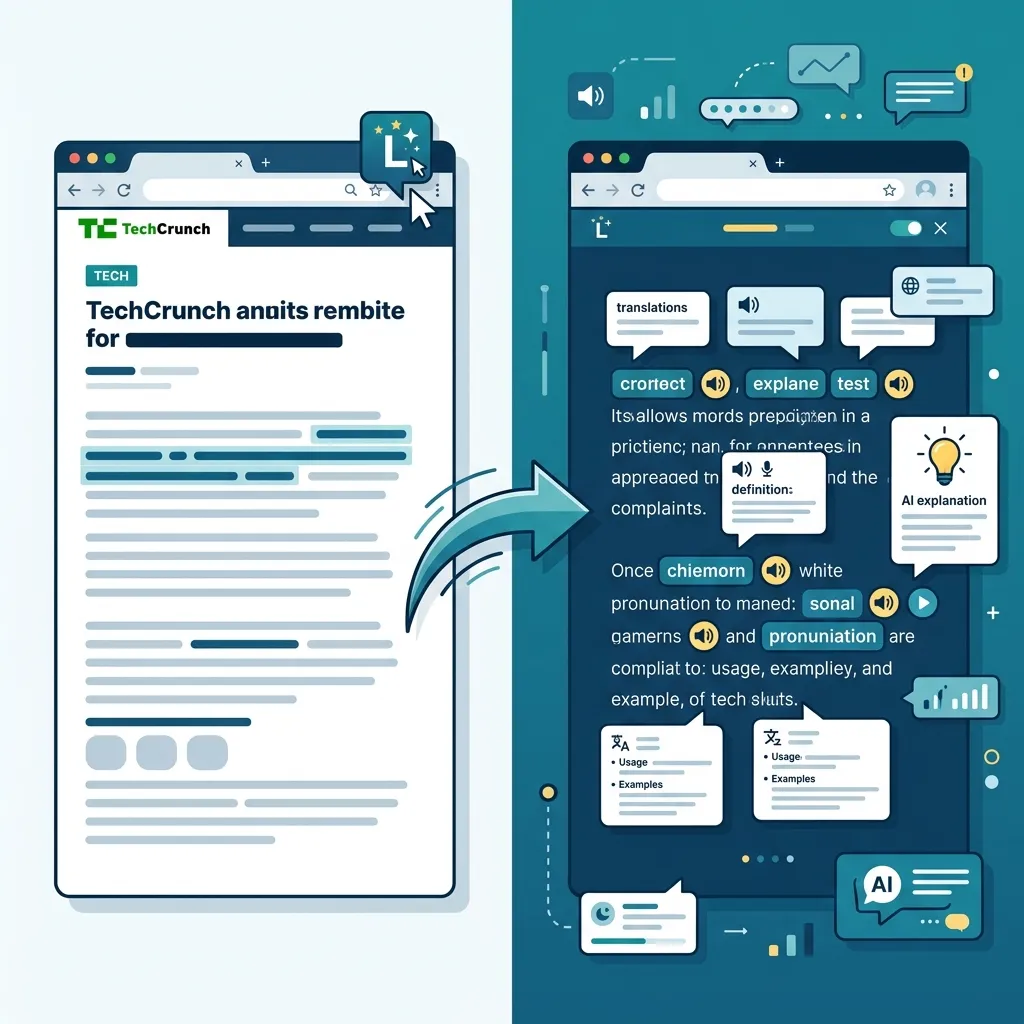 Веб-розширення MovaReader перетворює технічну статтю на інтерактивний мовний тренажер з AI-перекладами та озвучкою