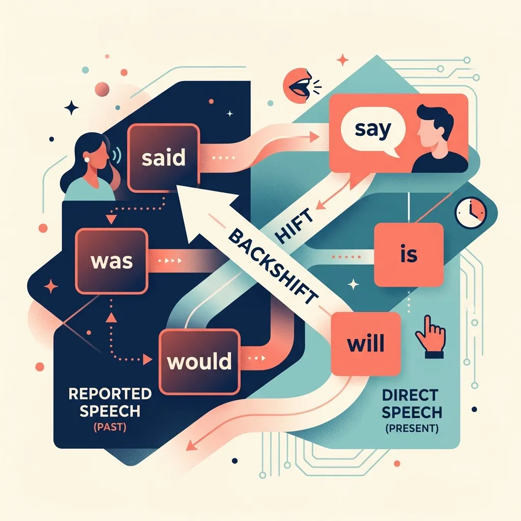 Схема зсуву часів (backshift) у Reported Speech — наочна трансформація прямої мови в непряму
