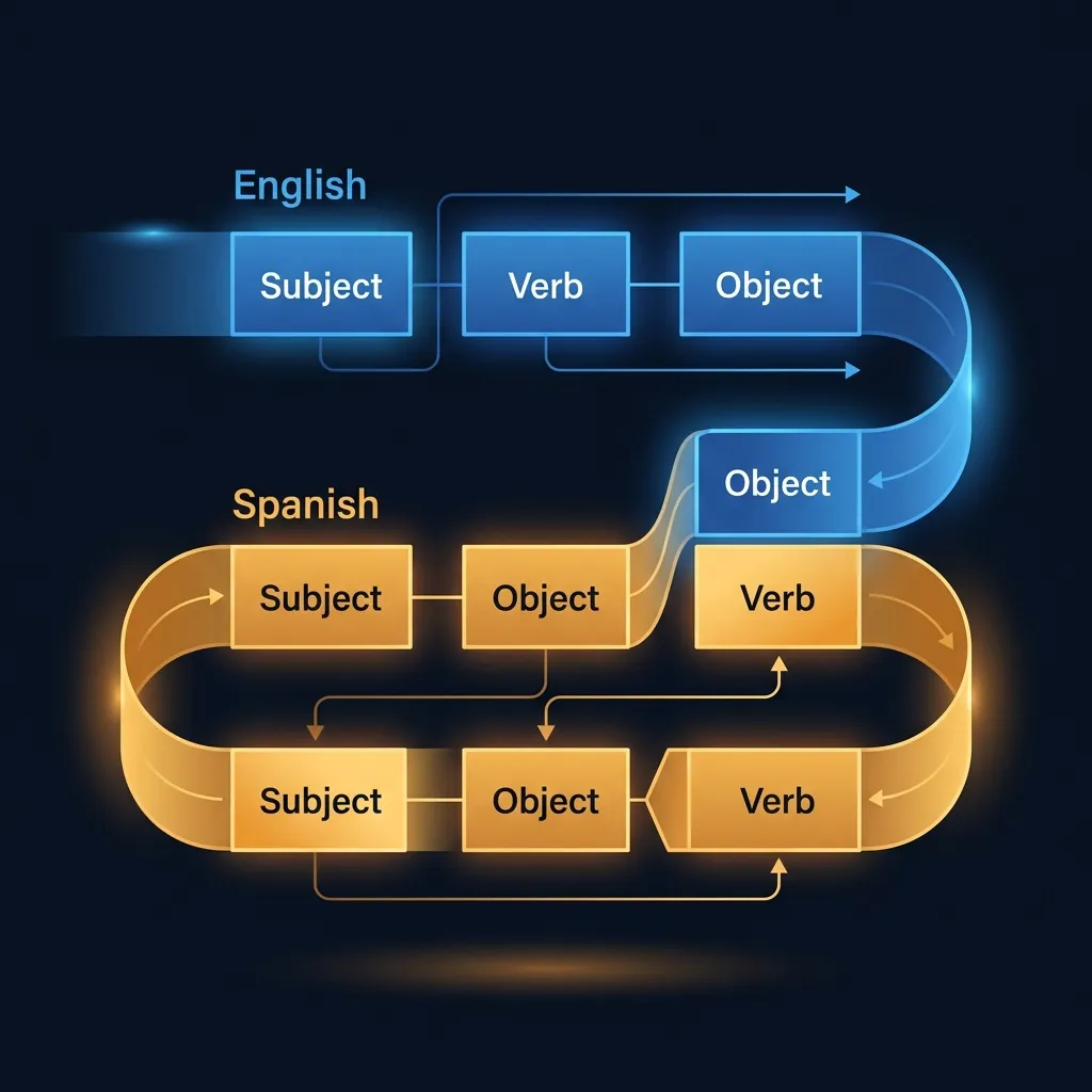Comparison of English and Spanish sentence structure patterns